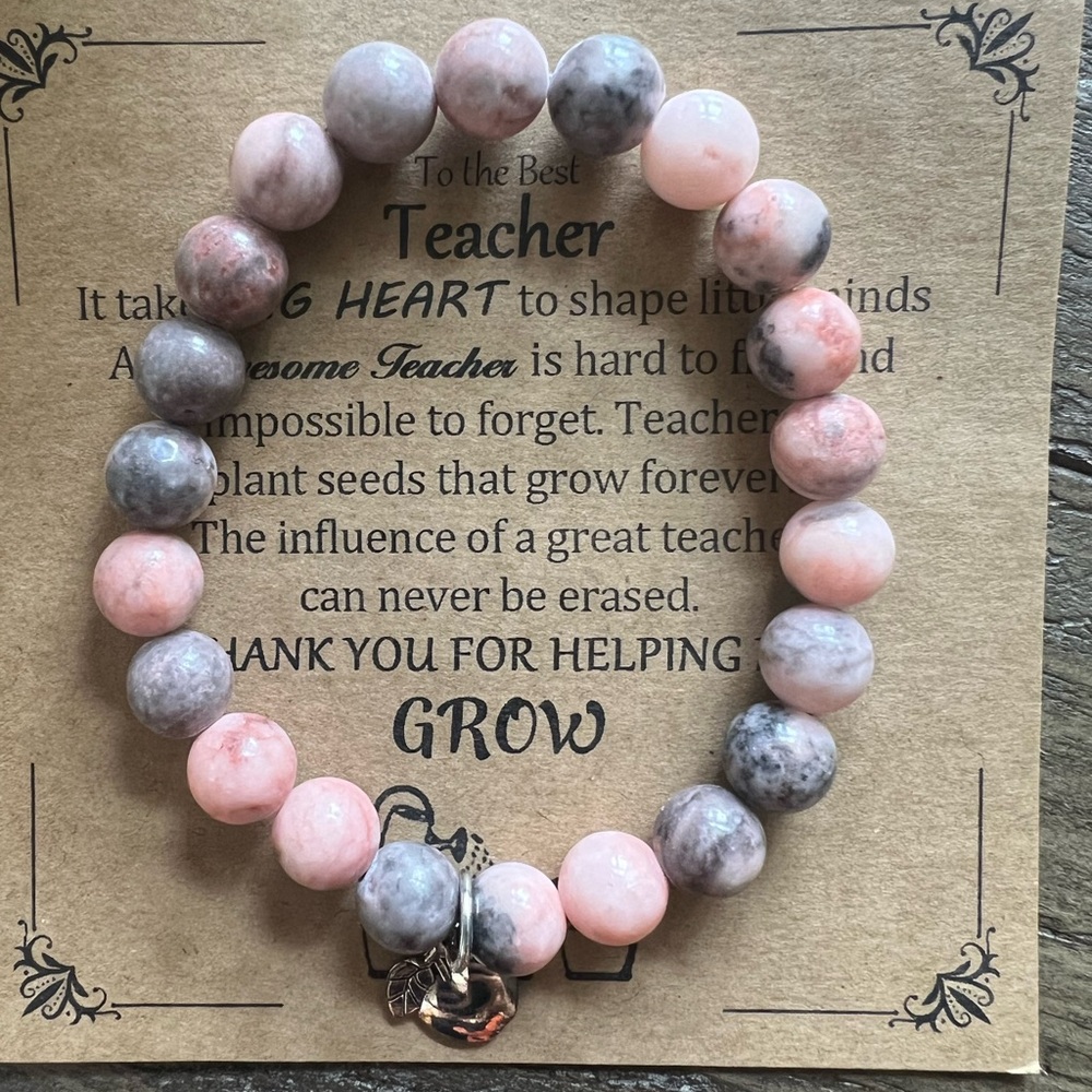 Natural stone, apple pendant bracelet